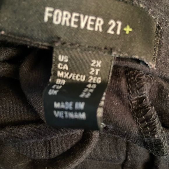 Forever21+ 1 piece black bodysuite 2X with lace tie - Picture 5 of 9